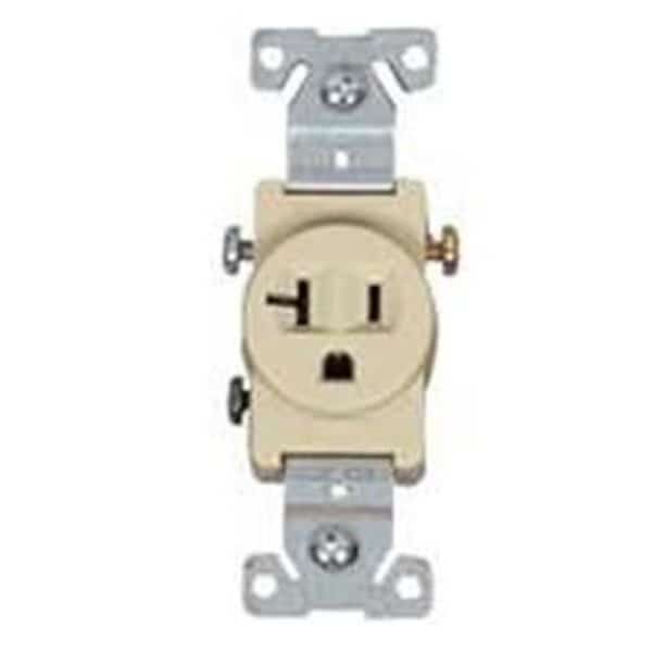 Straight Blade Receptacle, 5-20R, 20 A, 125V AC, 2 Pole, 3 Wire, Flush Mount