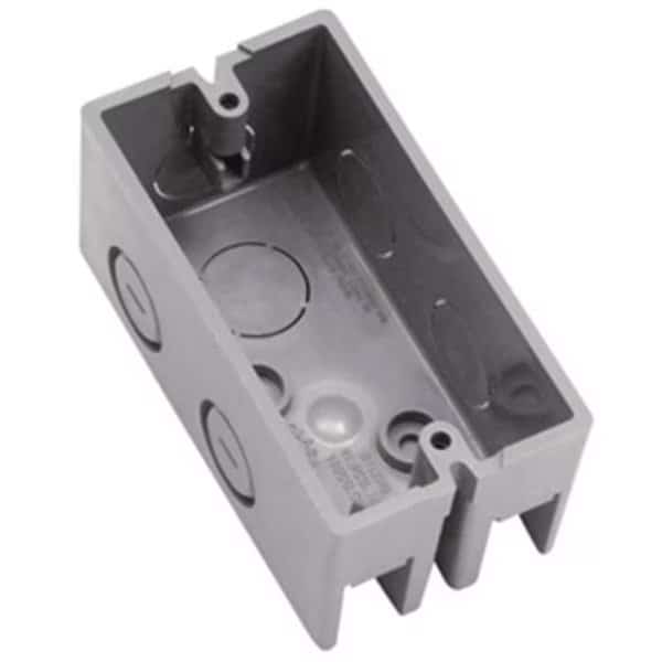 Electrical Box, 12 cu in, Outlet Box Type, 1 Gang, PVC