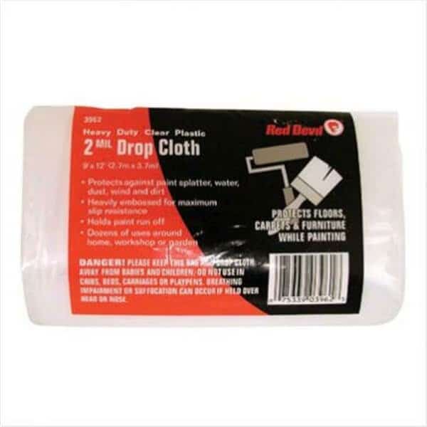 2-Mil. 9'X12' Plastic Drop Cloth