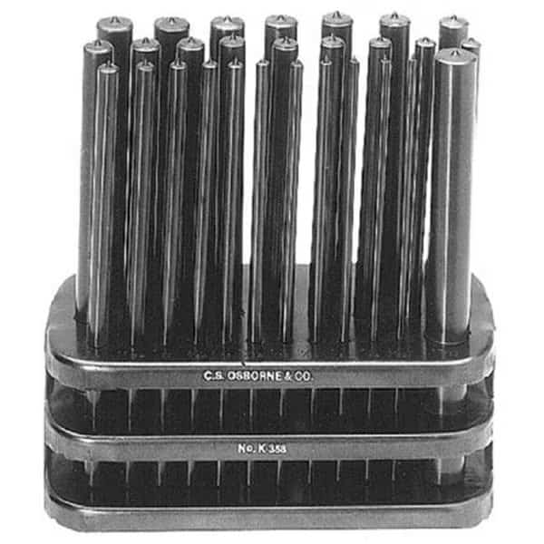 C.S. Osborne 565-K-358 02470 28Pc Set Transferpunch W-Rack