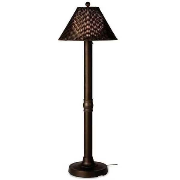 Patio Living 17207 Bronze Floor Lamp - Walnut Shade