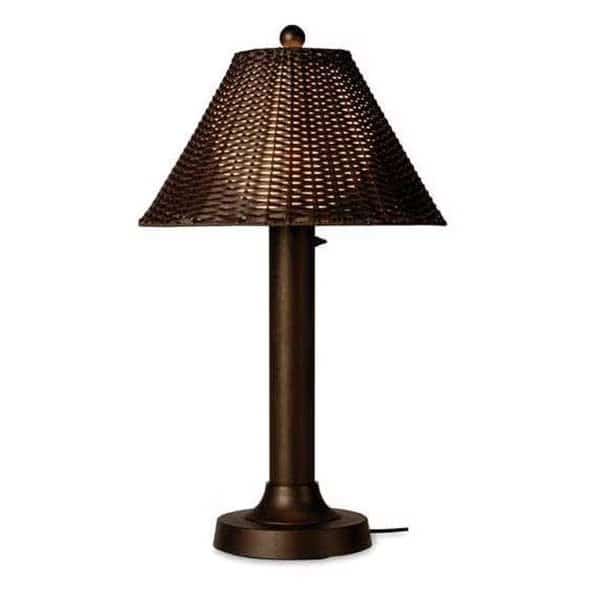 Patio Living 17257 Bronze 34 inch Table Lamp - Walnut Shade