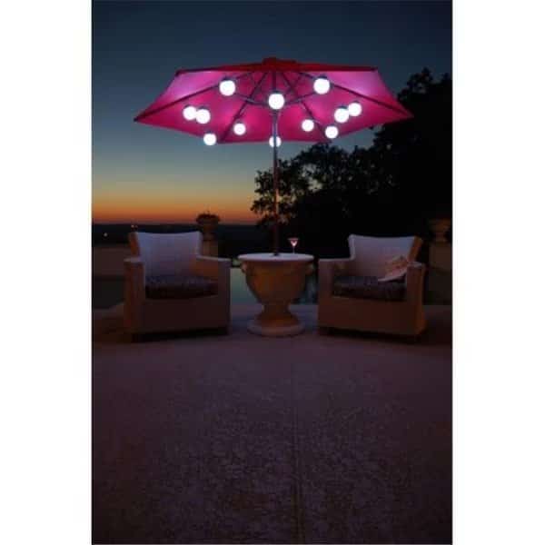 Patio Living  08129 12 Globe Color Changing LED Umbrella String Lights