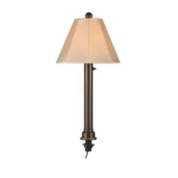 Patio Living Concepts 20777 Umbrella Table Lamp 20777 with 2 in. bronze tube body and antique beige linen Sunbrella shade fabric - Bronze