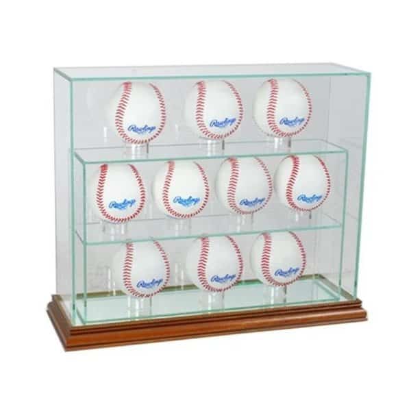 Perfect Cases 10UPBSB-W 12 Baseball Upright Display Case; Walnut, Perfect Cases, Mfr#: 10UPBSB-W