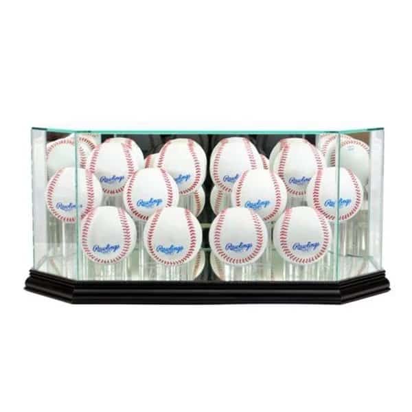 Perfect Cases 12BSB-B Octagon 12 Baseball Display Case; Black