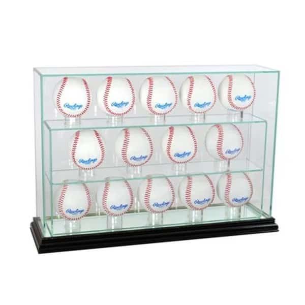 Perfect Cases 14UPBSB-B 14 Baseball Upright Display Case; Black