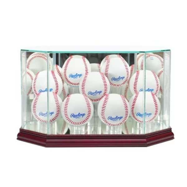 Perfect Cases 9BSB-C Octagon 9 Baseball Display Case; Cherry
