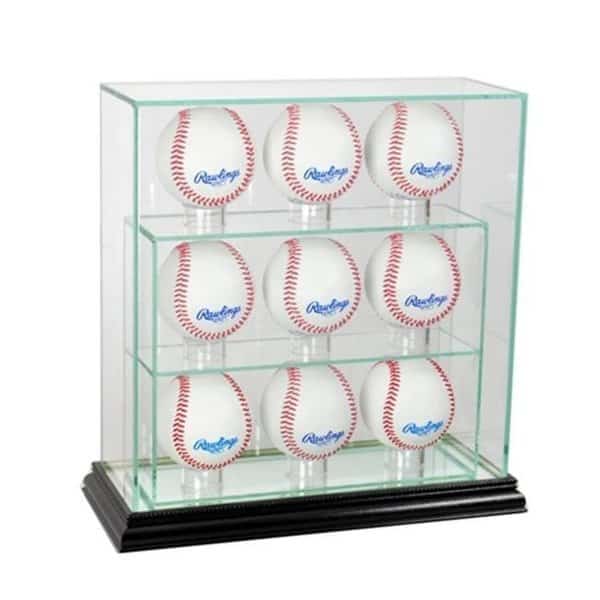 Perfect Cases 9UPBSB-B 9 Upright Baseball Display Case; Black