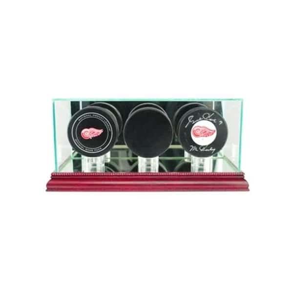 Perfect Cases TPPK-C Triple Hockey Puck Display Case; Cherry, Perfect Cases, Mfr#: TPPK-C