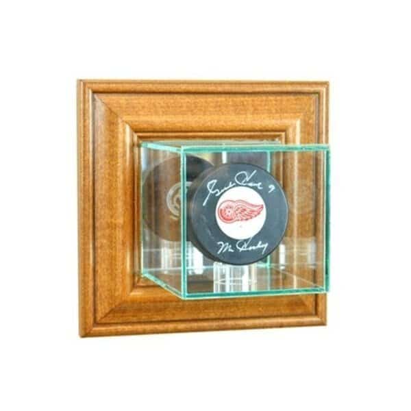 Perfect Cases WMPUC-W Wall Mounted Single Puck Display Case; Walnut