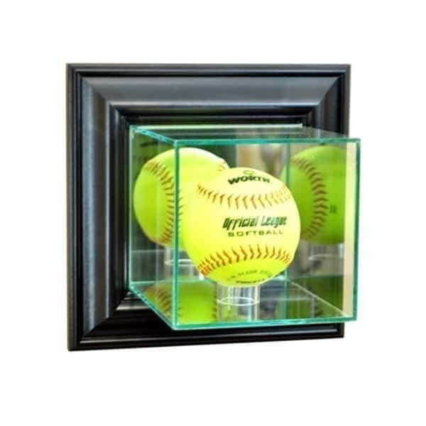 Perfect Cases WMSFT-B Wall Mounted Softball Display Case; Black