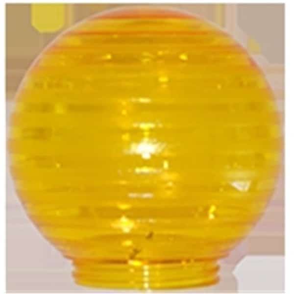 Sphere 6 in. Etched Yellow Acrylic Festival Replacement Globe, 6PK