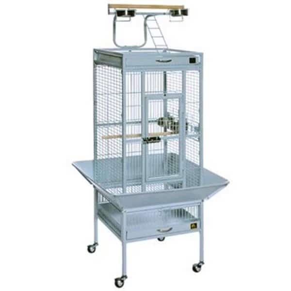 Prevue Pet Products 3154W 36 in. x 24 in. x 66 in. Wrought Iron Select Cage - Pewter
