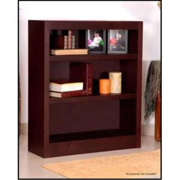 Concepts In Wood MI3036-C Single Wide Bookcase; Cherry Finish 3 Shelves