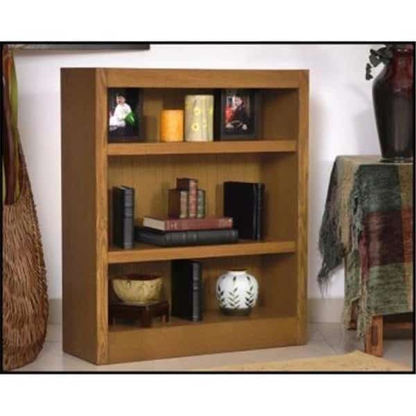 Concepts In Wood MI3036-D Single Wide Bookcase; Dry Oak Finish 3 Shelves