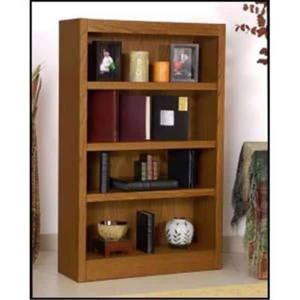 Concepts In Wood MI3048-D Single Wide Bookcase; Dry Oak Finish 4 Shelves