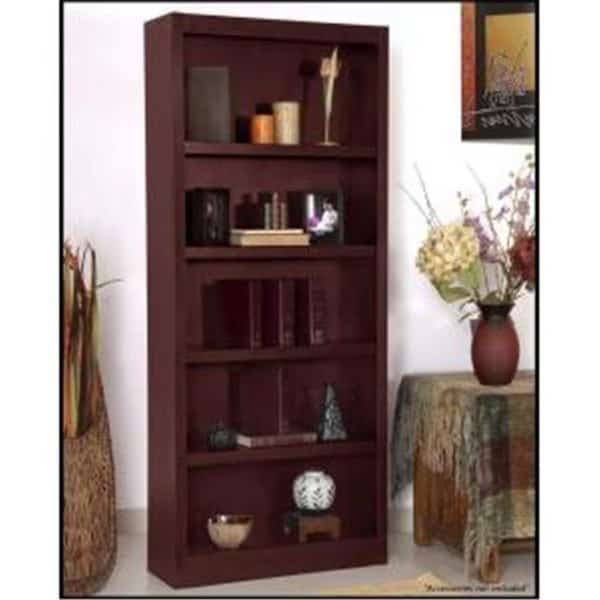 Concepts In Wood MI3072-C Single Wide Bookcase; Cherry Finish 5 Shelves