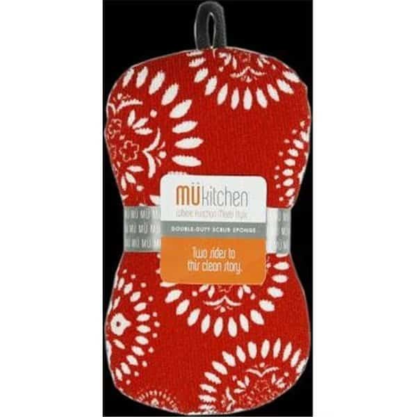 MUkitchen 6608-1546 Microfiber Kitchen Scrub Sponge  Red
