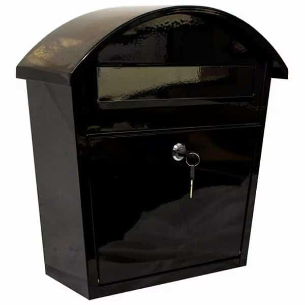 Ridgeline Locking Wall Mount Mailbox, Black