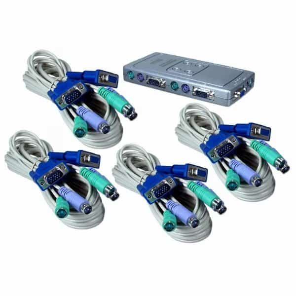 PS-2 4Port KVM Premium Compact Autoswitch with Combo Cable