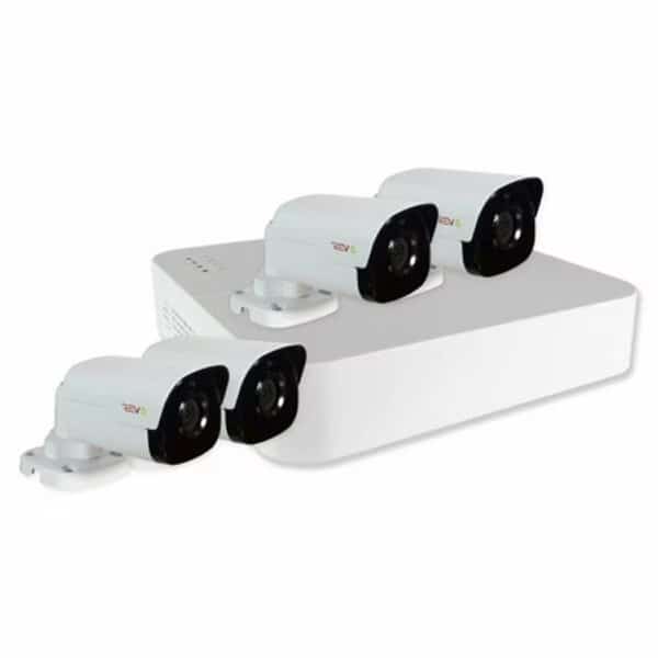 Ultra HD 4 in 1TB NVR Surveillance System with 4 x 4 Megapixel Bullet Cameras- White, Revo America, Mfr#: RU41B4G-1T