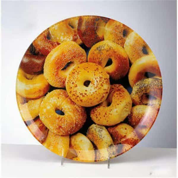 12 in. Round Glass Bagel Plate, 3PK