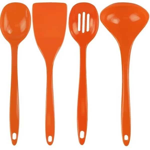 Reston Lloyd 81500 4pc Melamine Utensil Set  Orange