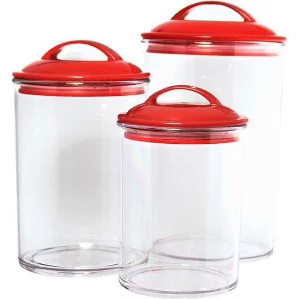 Reston Lloyd 11160 6pc Acrylic Canister Set Red