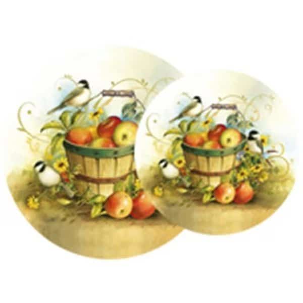 Reston Lloyd 4-417-W Tin Burner Cover Set  Chickadees