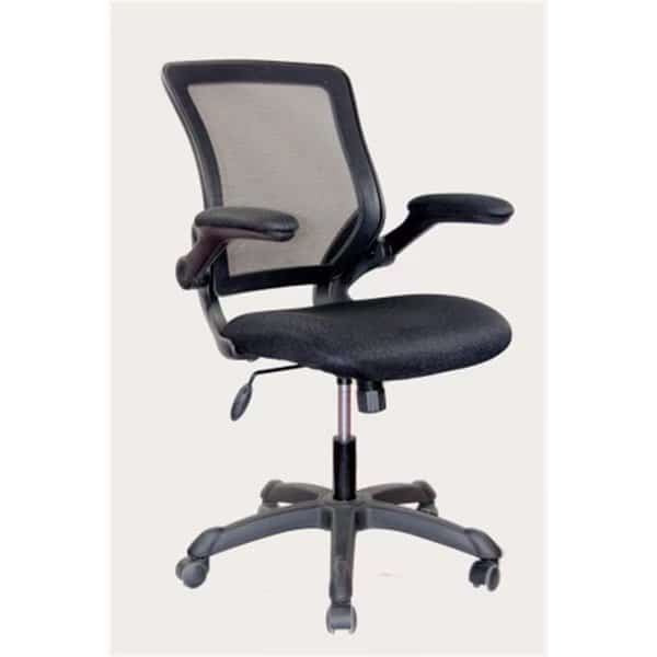 Mesh Task Chair with Flip-Up Arms - Black