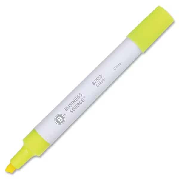 Bus. Source Chisel Tip Yellow Value Highlighter