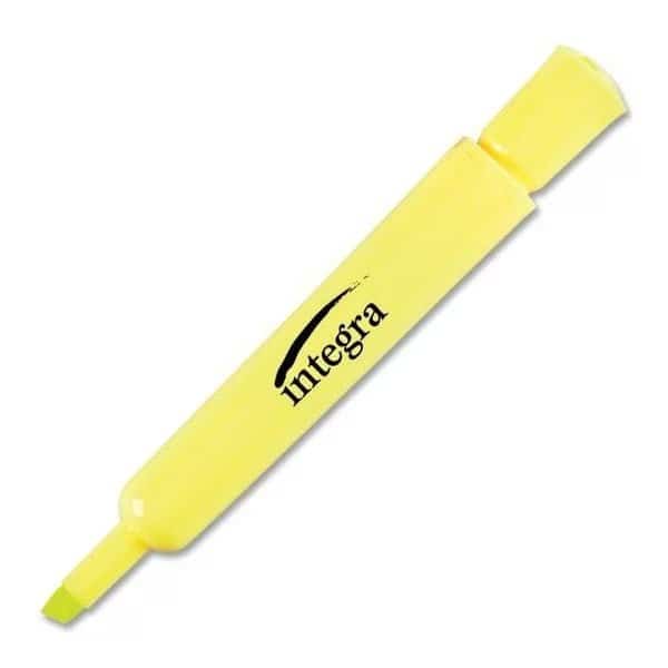 DDI 967714 Integra Desk Highlighters- 12 Count  Fluorescent Yellow  Chisel Tip Case of 8