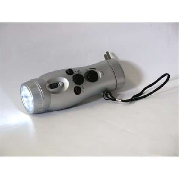 PLUG IN RECHARGEABLE 5 LED FLASHLIGHT RADIO WITH 6 LED HANDSFREE SIDE PANEL