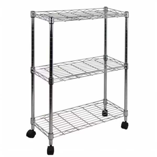 Oceanstar AUS1477 3-Tier Shelving All-Purpose Utility Cart, Chrome