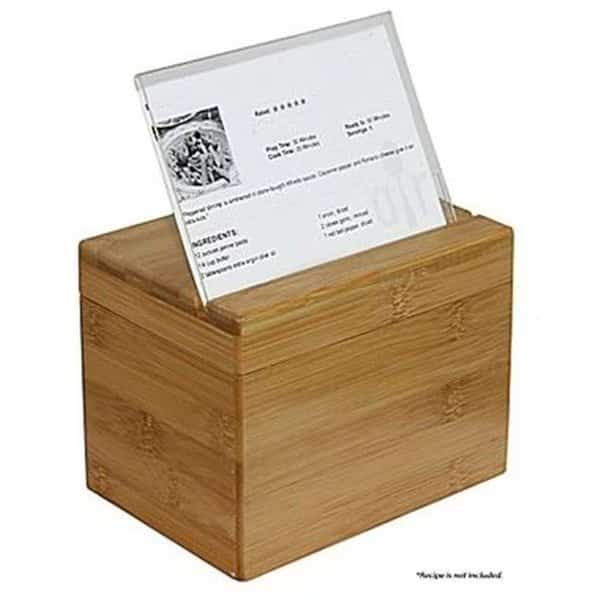 Oceanstar RB1408 Bamboo Recipe Box with Divider