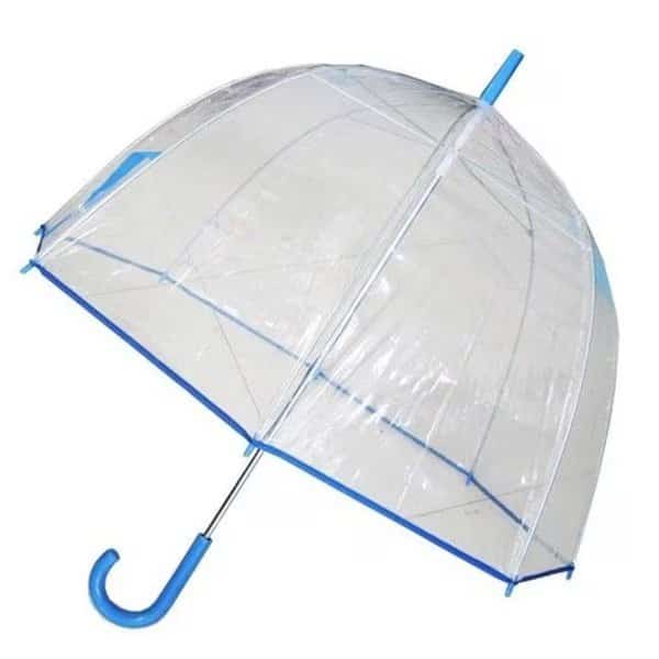 Conch Umbrellas 1265AXBlue Bubble Clear Umbrella; Dome Shape Clear Umbrella