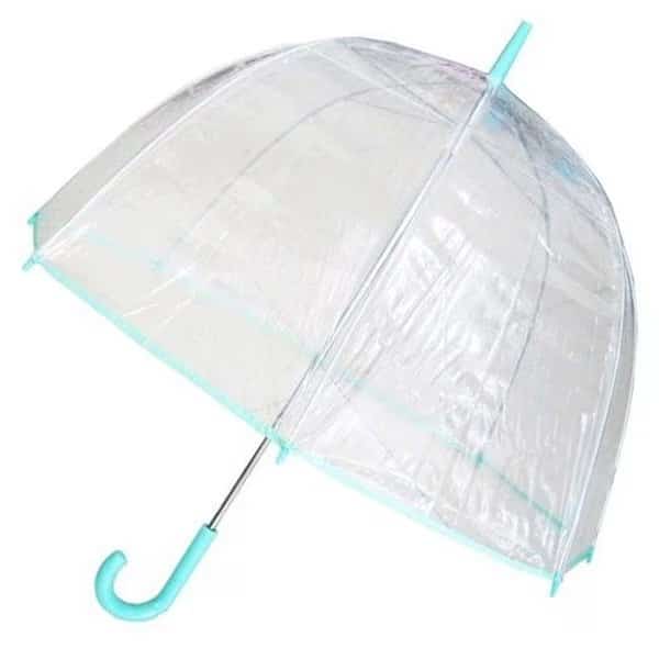 Conch Umbrellas 1265AXGreen Bubble Clear Umbrella; Dome Shape Clear Umbrella
