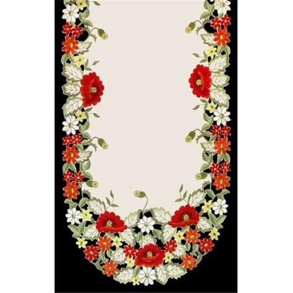 Sinobrite H0775 Red Poppy Round Doily; 12 in.