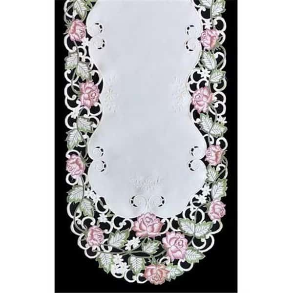 Sinobrite H7538-RS Victorian Rose & Pink Oval Runner; 16 x 72 in.