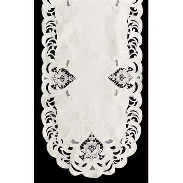 Sinobrite H7889-1 Ivory Elegance Round Doily; 8 in.