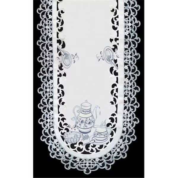 Sinobrite H8513 Delft Blue Tea Runner; 12 x 65 in.