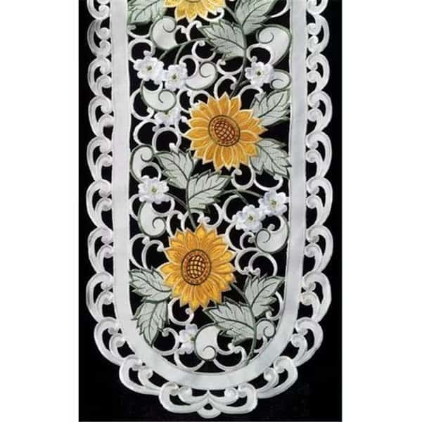 Sinobrite H8710-E Sunflower Round Doily; 12 in.