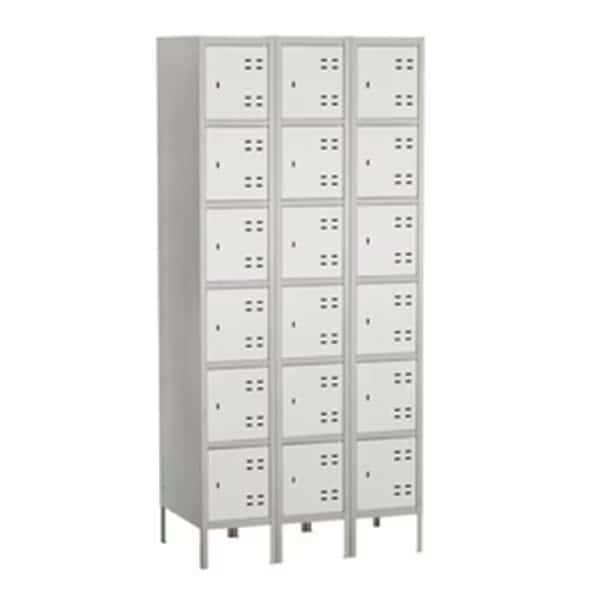 Six Tier Locker 3 Column in Gray