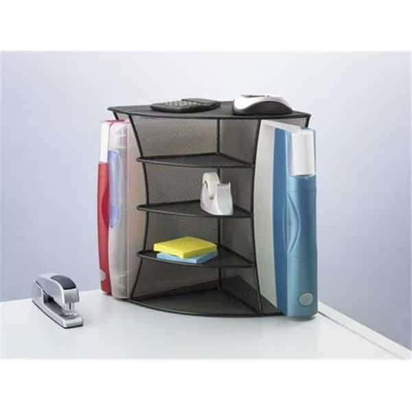 Onyx Mesh Desk Corner Organizer - Black