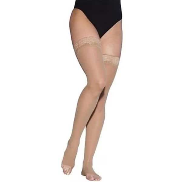 Sigvaris EverSheer 781NSSO99 15-20 Mmhg Small Short Thigh Hosiery For Women; Black