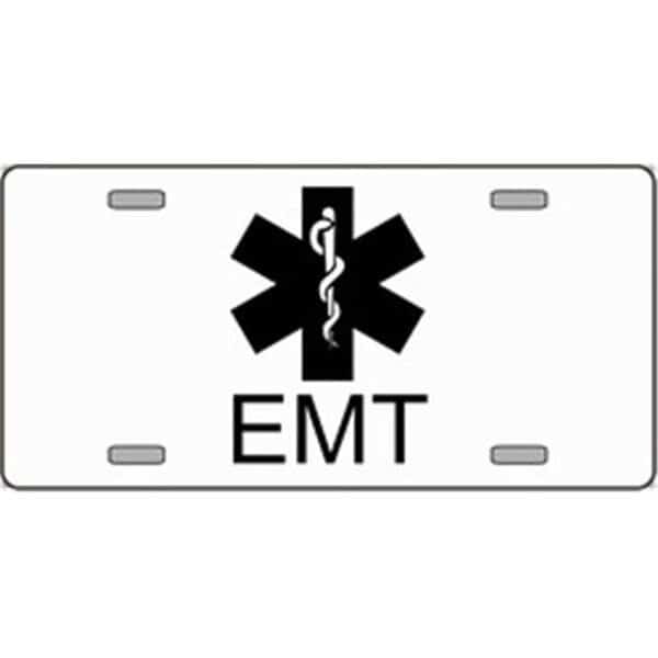 EMT Emergency Medical Technician Logo Emblem License Plates