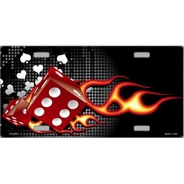Fire Dice Flame Flat Automotive License Plates, Powerhouse, Mfr#: PO519237