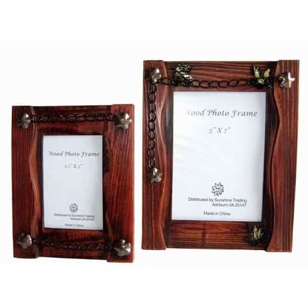 Sunshine Trading ST-02-5 Handmade Wood Photo Frame - 3.5 x 5 Inch, Sunshine Trading, Mfr#: ST-02-5