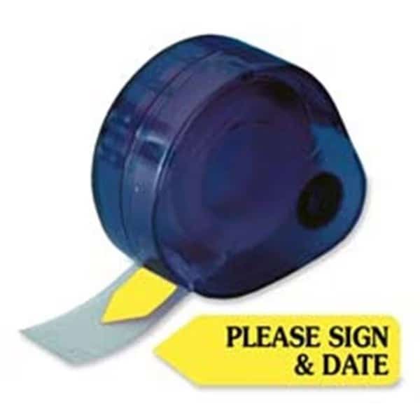 Redi-Tag Corporation RTG81124 Please Sign & Date Arrow Flag- .56in.x1-.88in.- Yellow